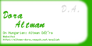 dora altman business card